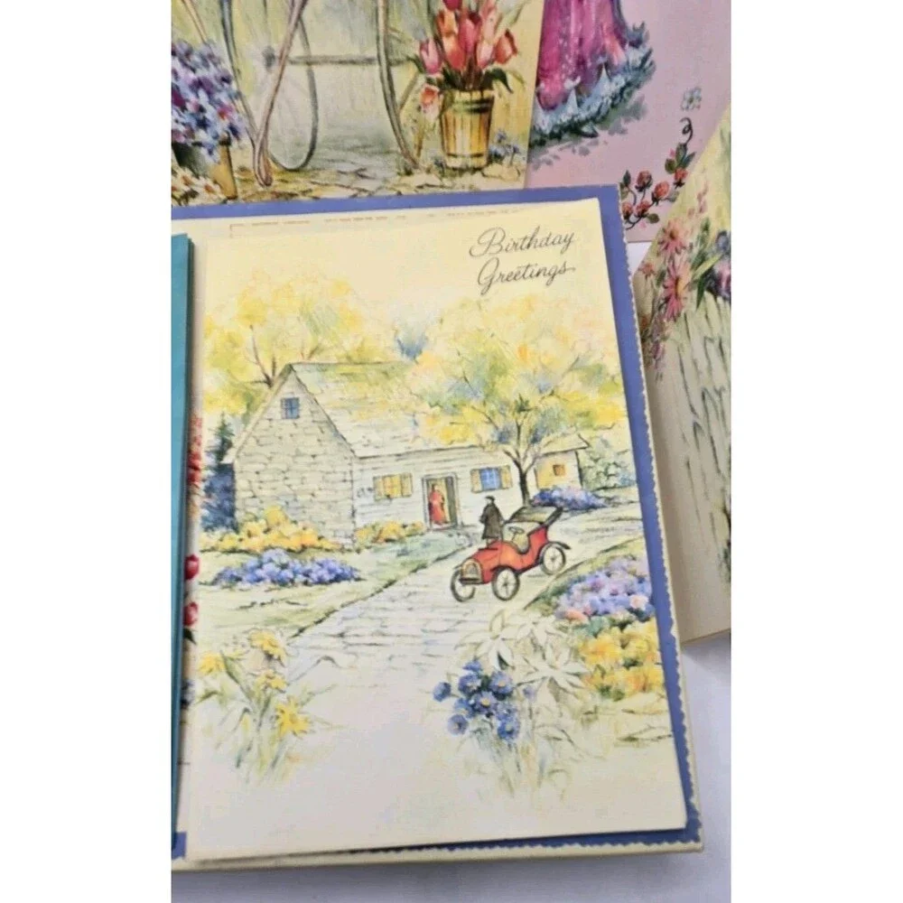 35 Vintage Birthday Cards with Envelopes Made in USA Unused
